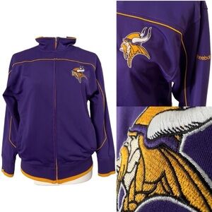 Vintage NFL Reebok Minnesota Vikings Track Jacket,  Embroidered Logo